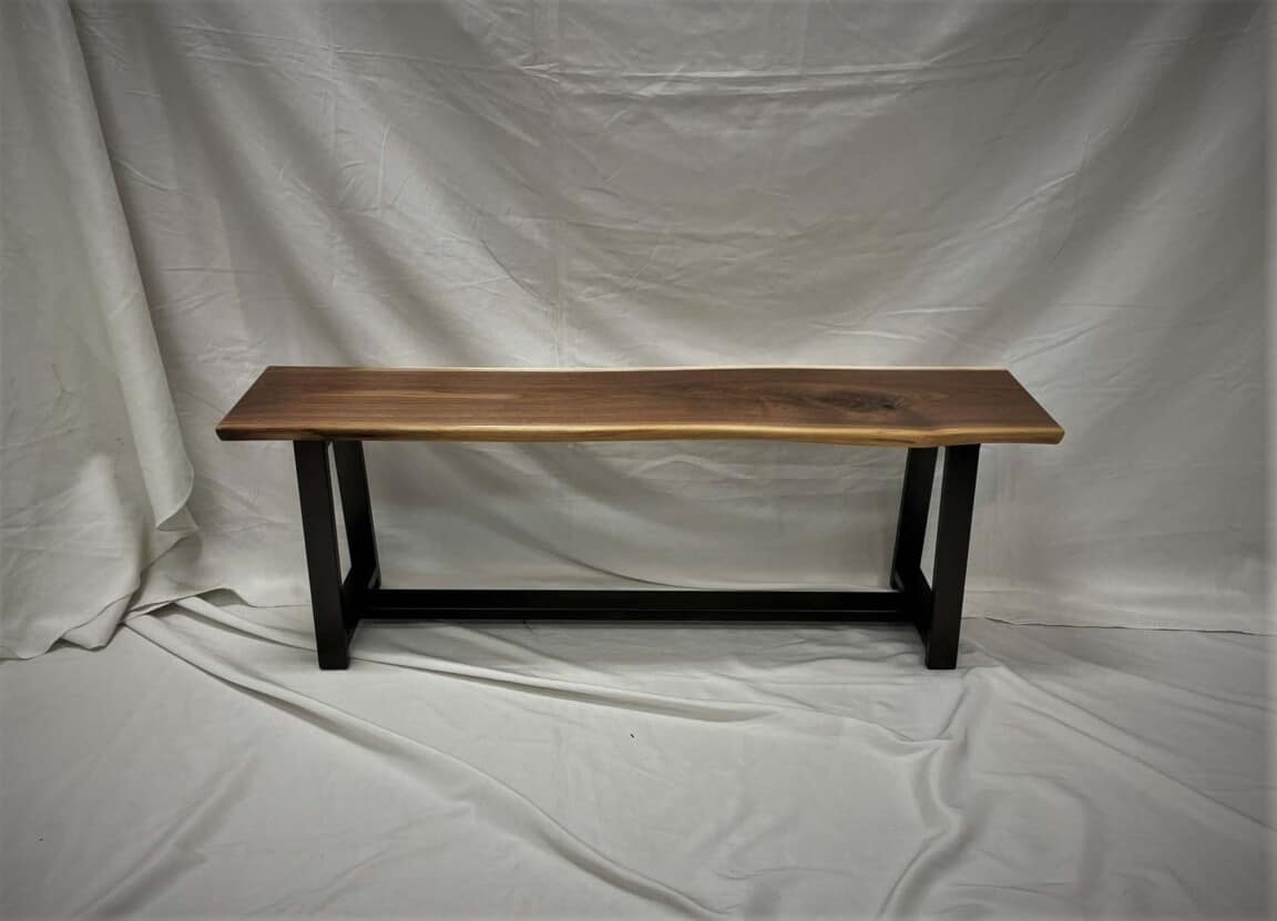 Shelton Industrial Live-Edge Bench - Image 5