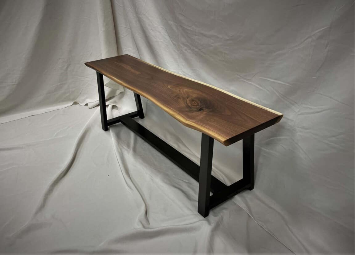 Shelton Industrial Live-Edge Bench - Image 4