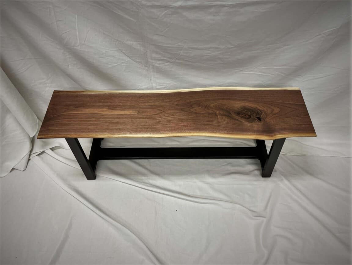 Shelton Industrial Live-Edge Bench - Image 2