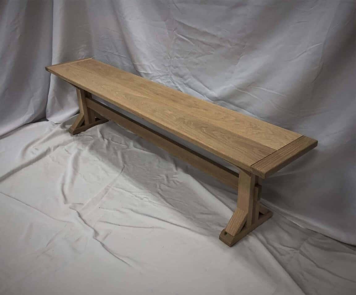 White Oak Trestle Bench - Image 3