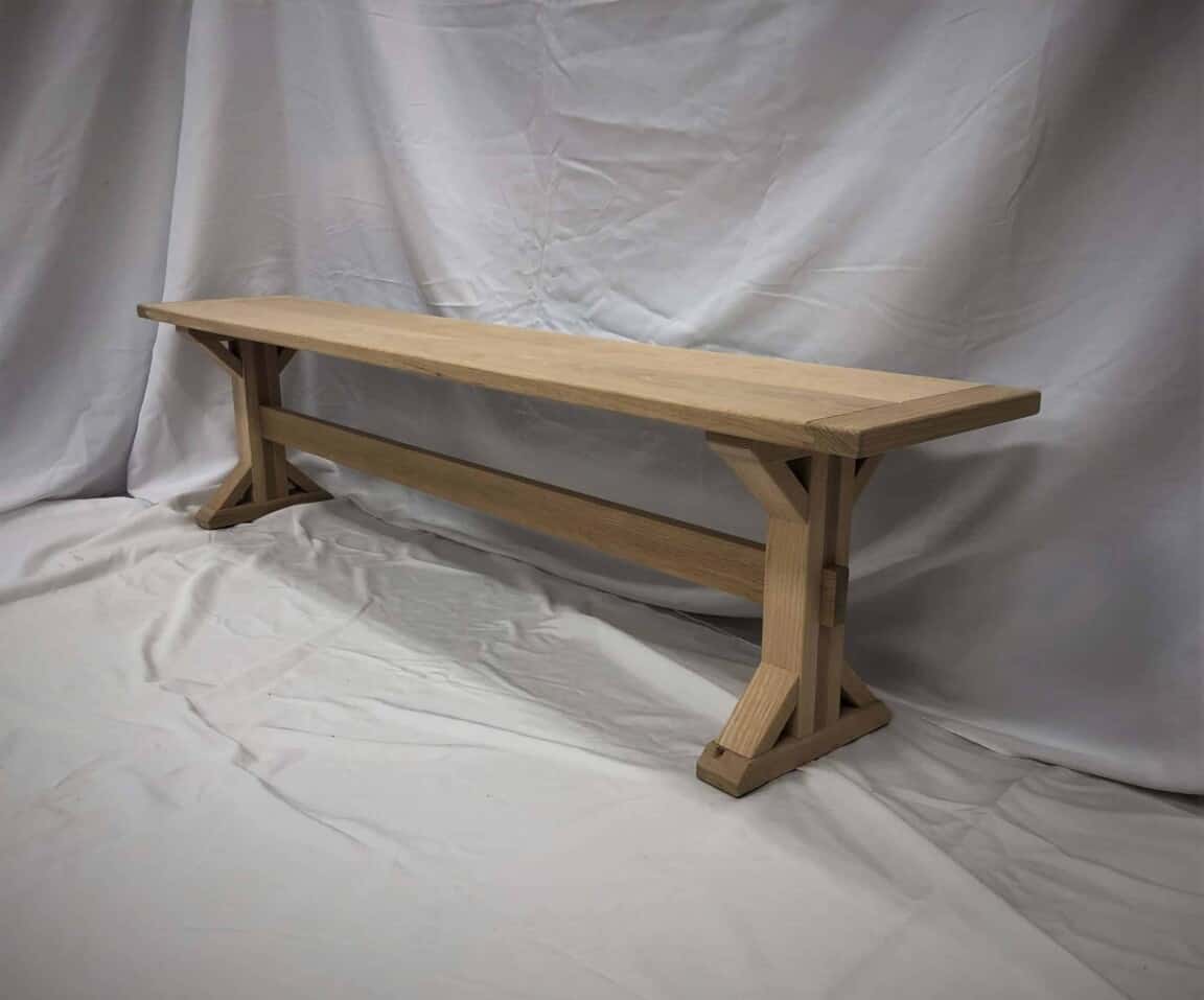 White Oak Trestle Bench