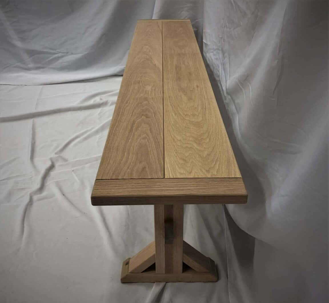 White Oak Trestle Bench - Image 5