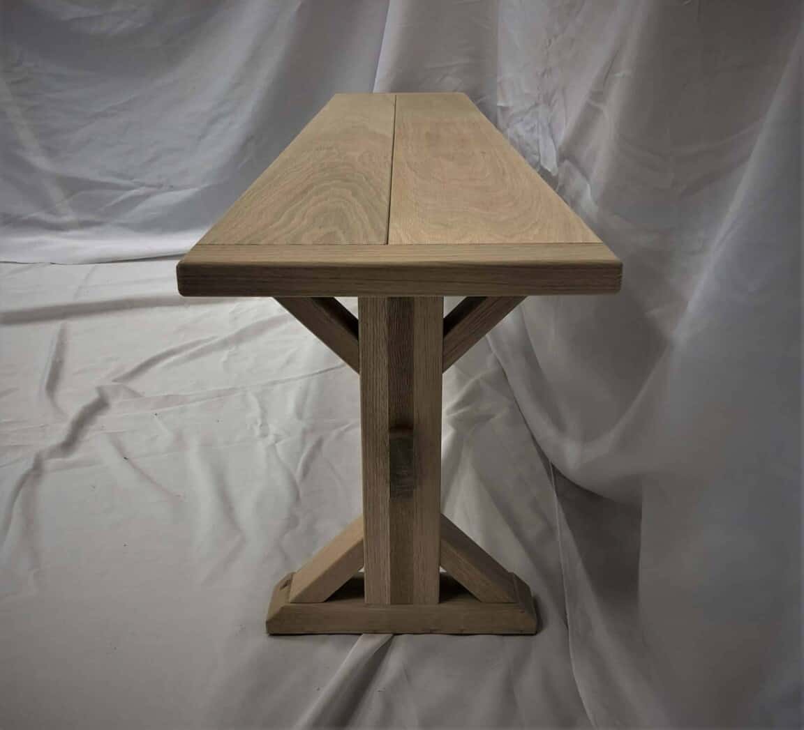 White Oak Trestle Bench - Image 2