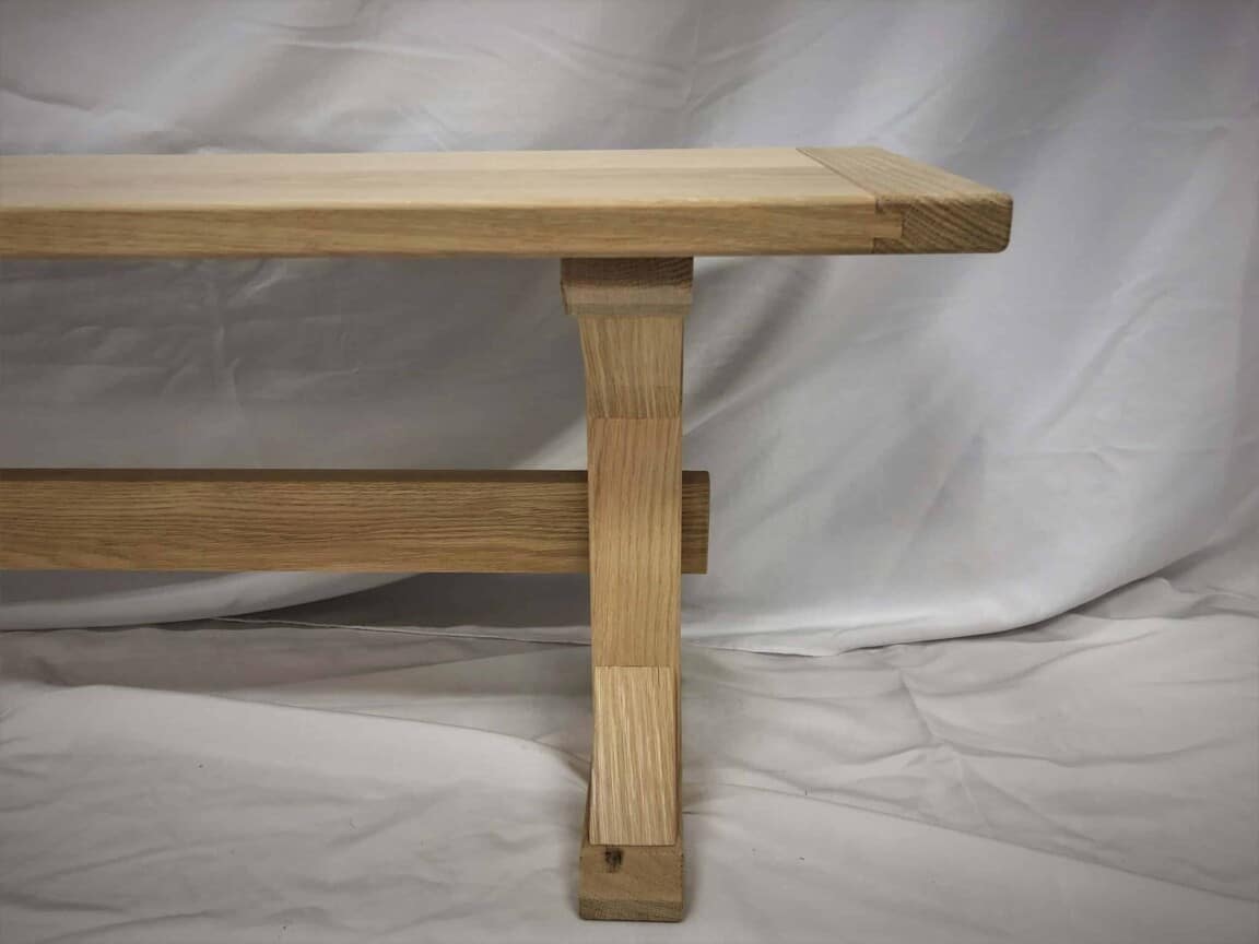 White Oak Trestle Bench - Image 4