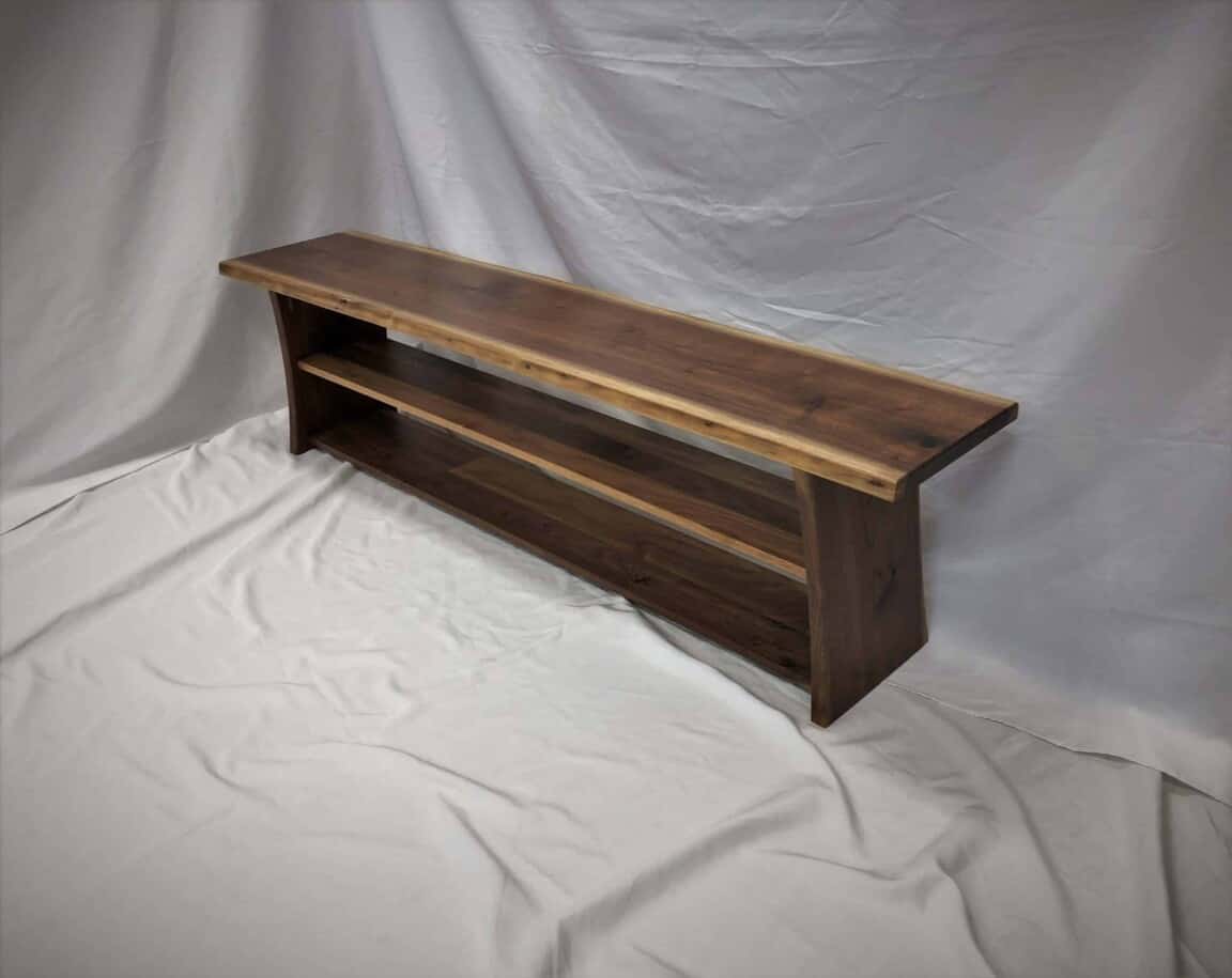 Black Walnut Live-Edge Entryway Bench
