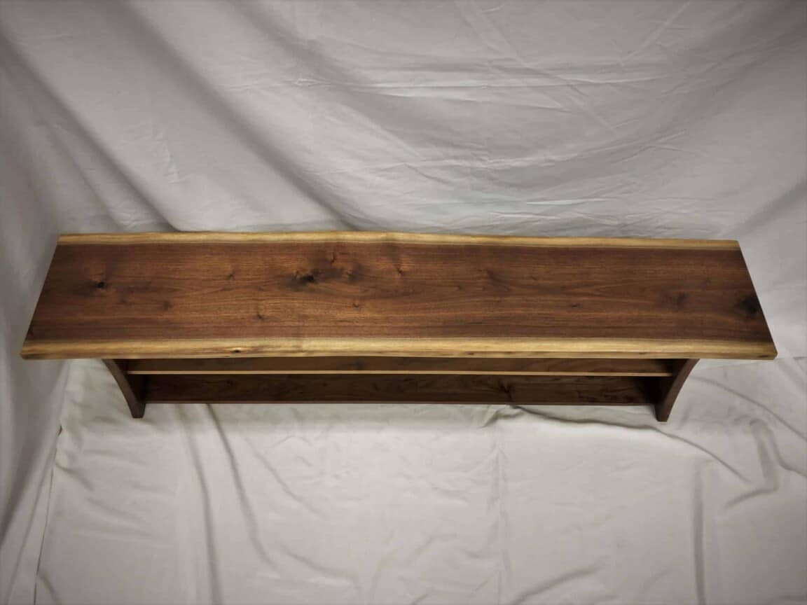 Black Walnut Live-Edge Entryway Bench - Image 2
