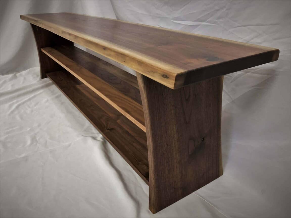 Black Walnut Live-Edge Entryway Bench - Image 4