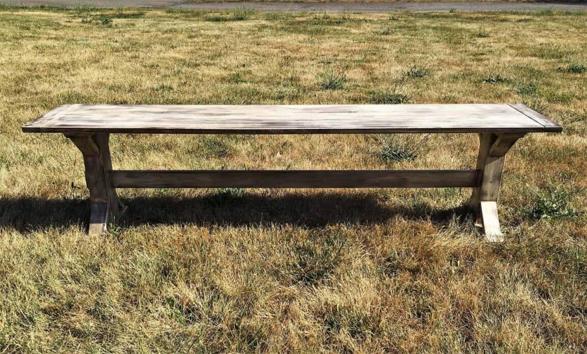 Distressed Oak Farmhouse Bench - Image 5