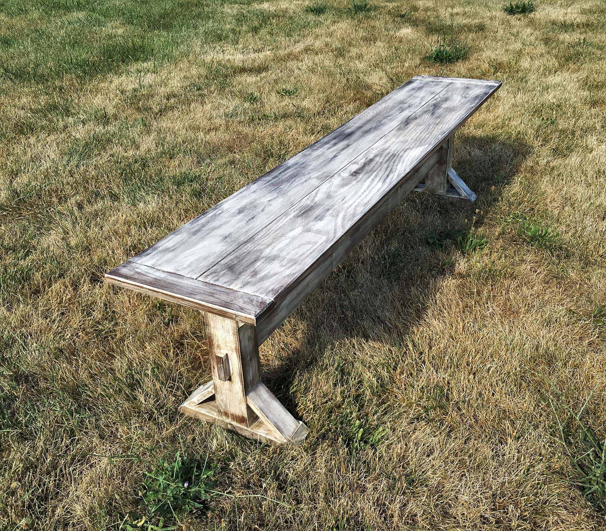 Featured image for “Distressed Oak Farmhouse Bench”