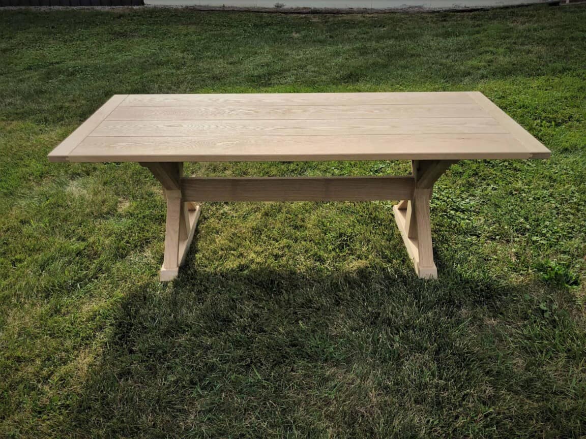 White Oak Trestle Table - Image 3