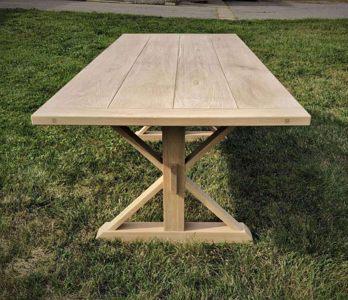 White Oak Trestle Table - Image 2