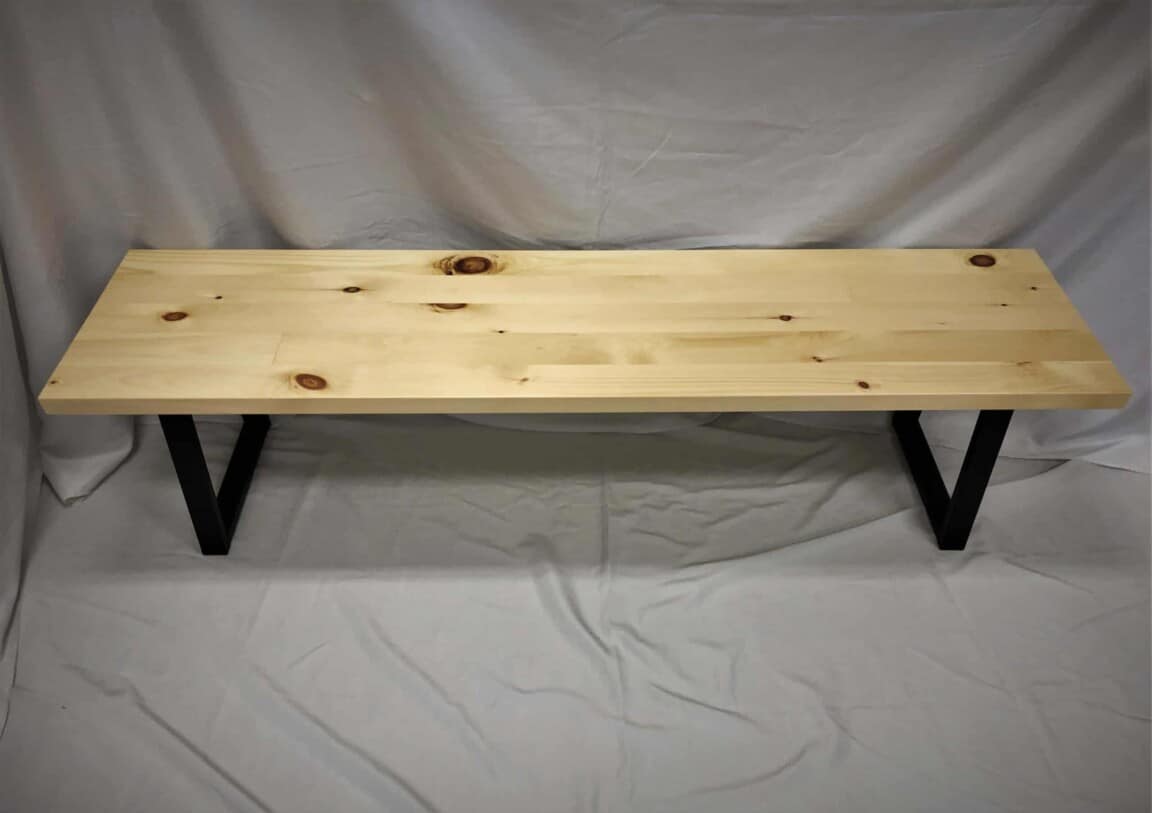 Rustic Industrial Pine Bench - Image 5