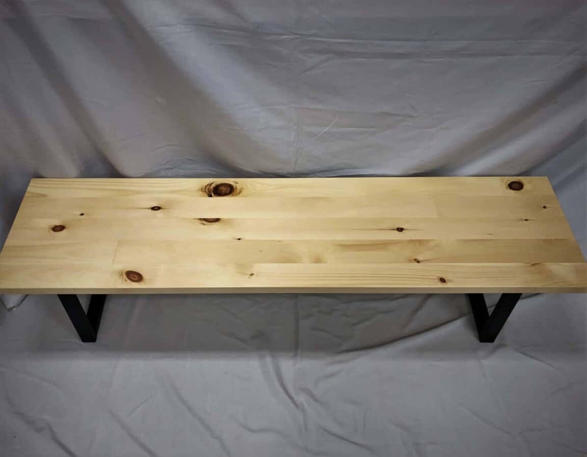 Rustic Industrial Pine Bench - Image 2