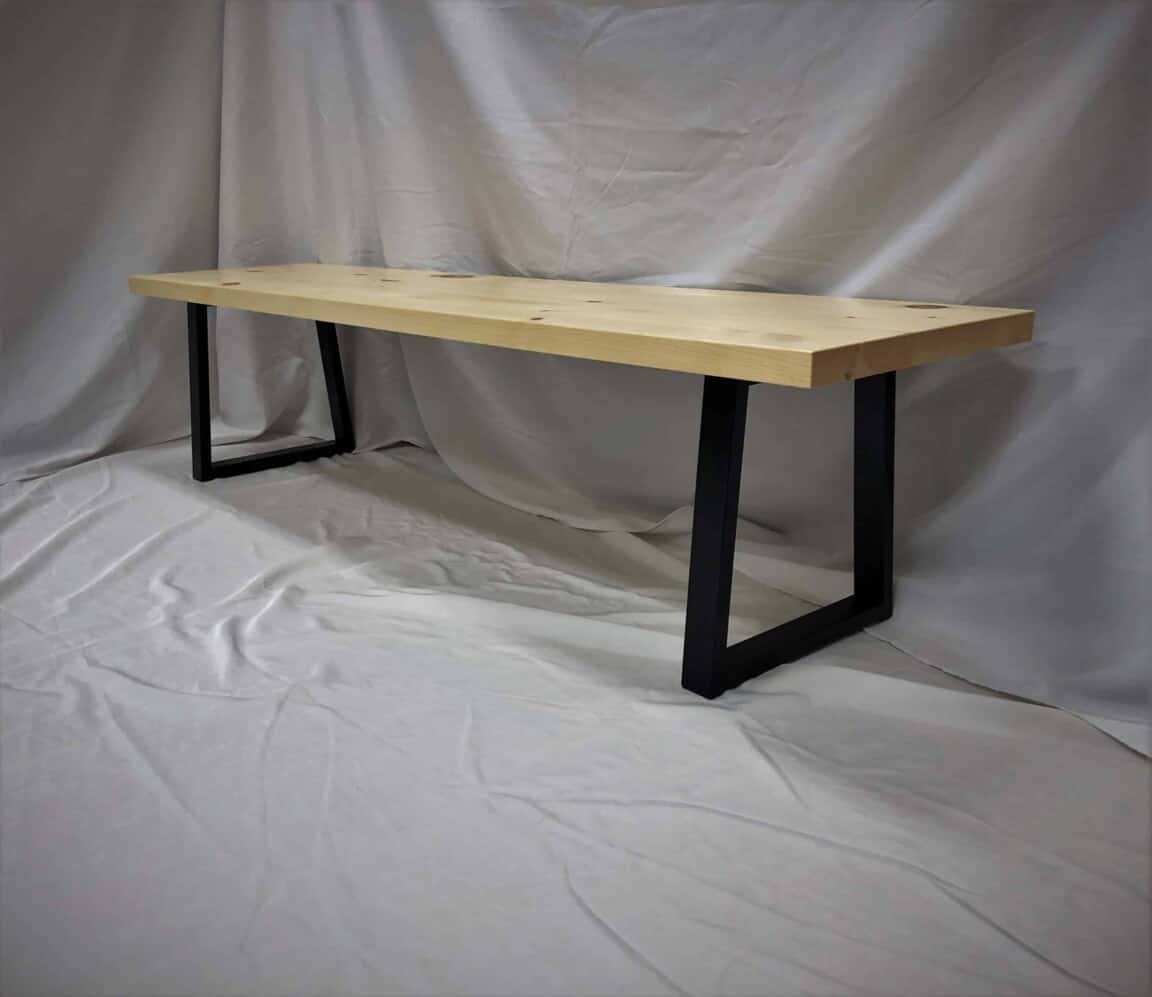 Rustic Industrial Pine Bench - Image 3