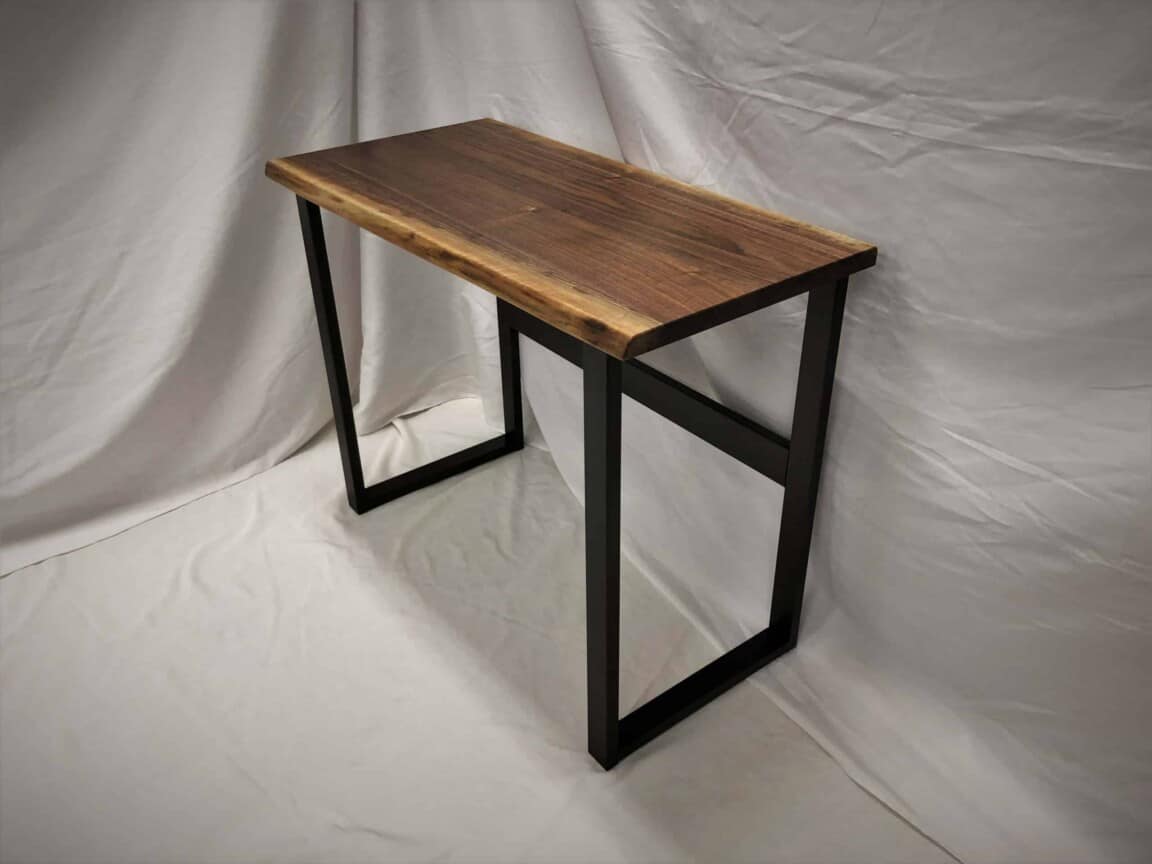 Black Walnut Live-Edge Minimalist Desk