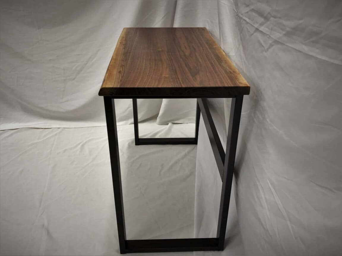 Black Walnut Live-Edge Minimalist Desk - Image 3