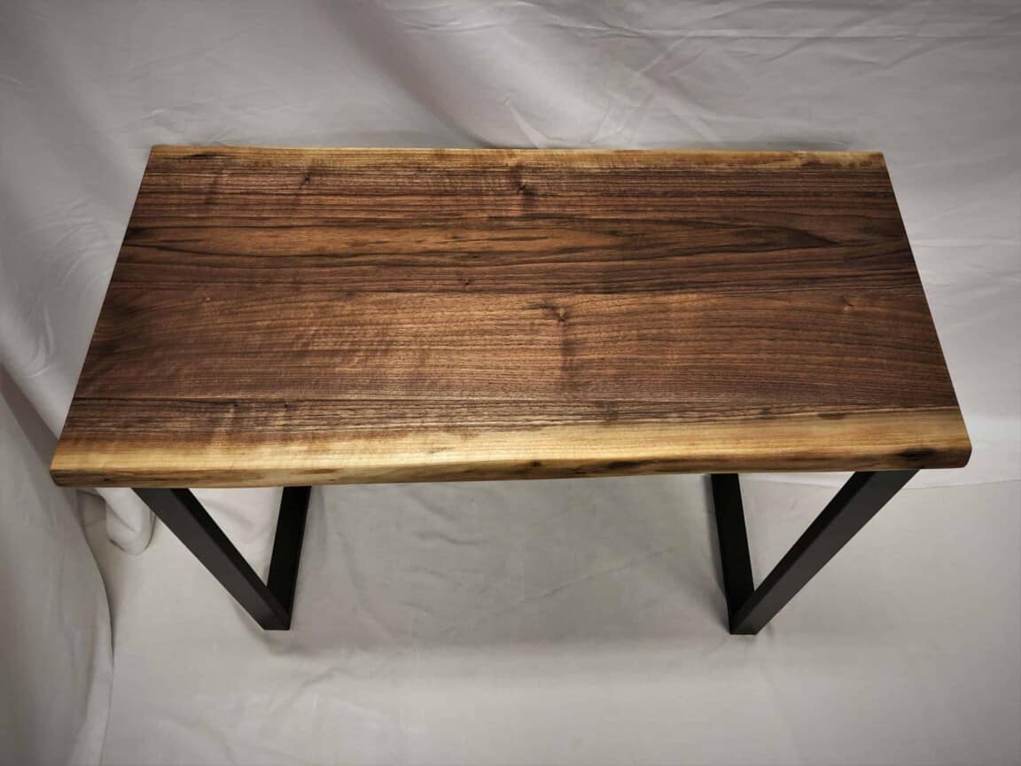 Black Walnut Live-Edge Minimalist Desk - Image 4