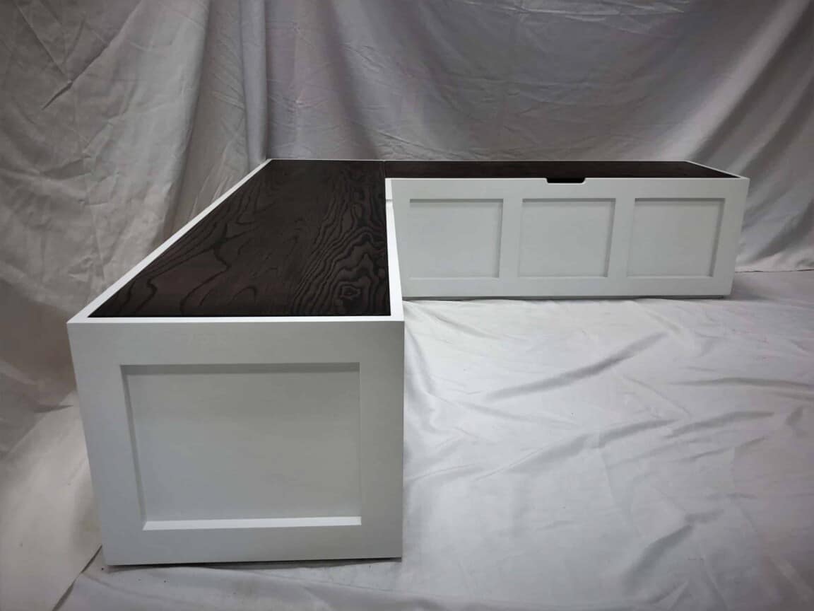 Shaker Corner Banquette - Painted w/ Hardwood Lids - Image 3
