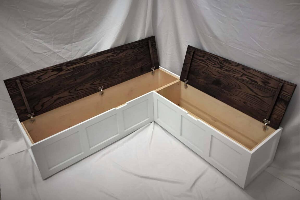 Shaker Corner Banquette - Painted w/ Hardwood Lids - Image 5