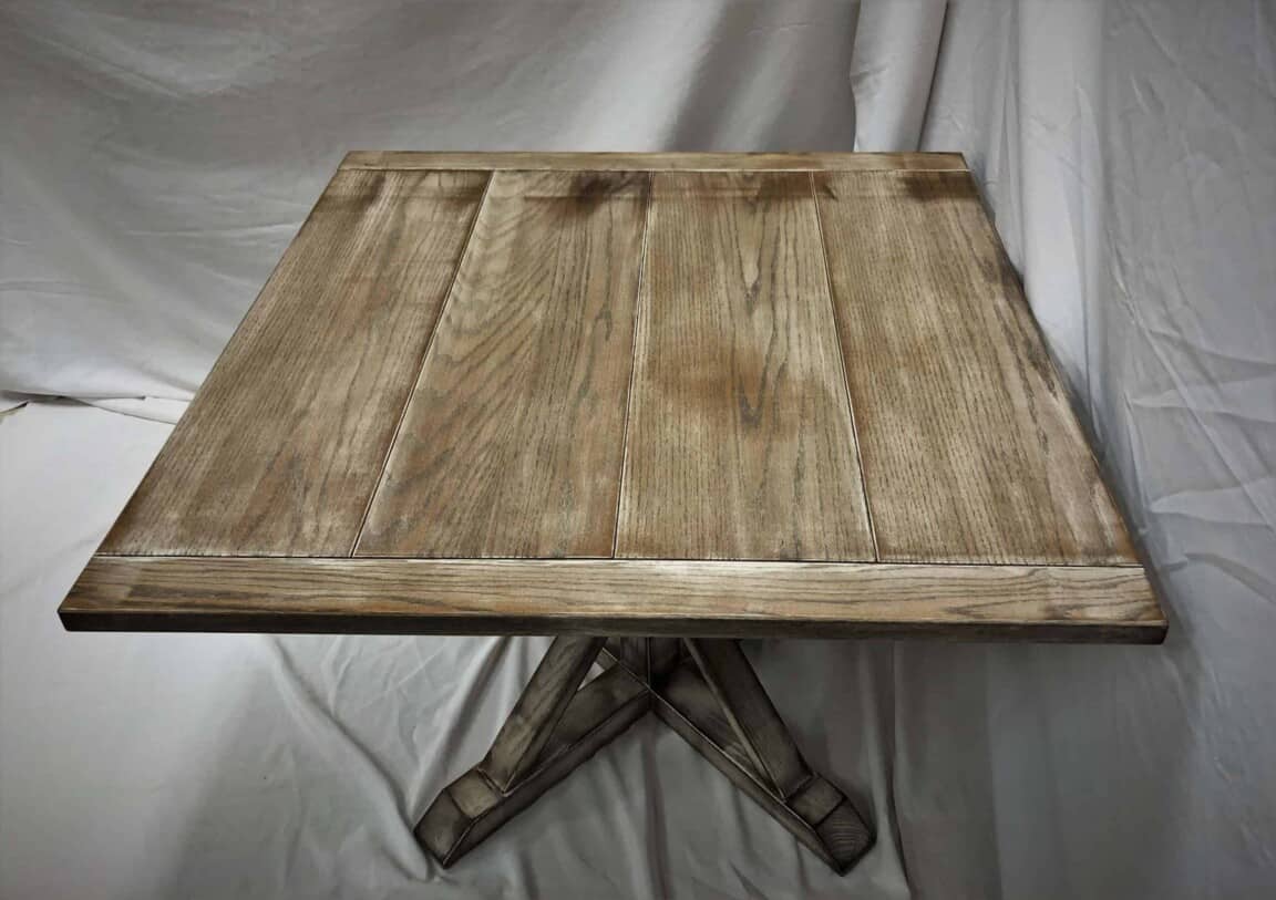 Hawkins Distressed Wood Pedestal Table - Image 5