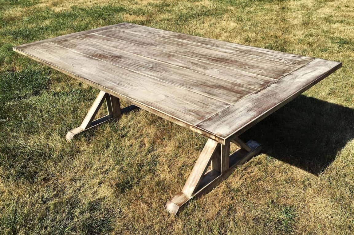 Distressed Wood Farmhouse Table